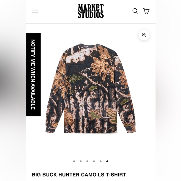 NEW Chinatown Market Big Buck Hunter Stops Here Camo Long Sleeve T-Shirt M - Picture 11 of 12